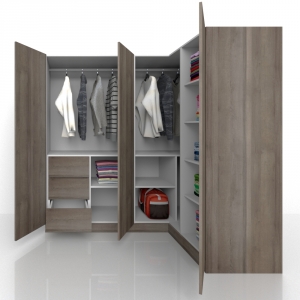 Tủ áo góc, Melamine